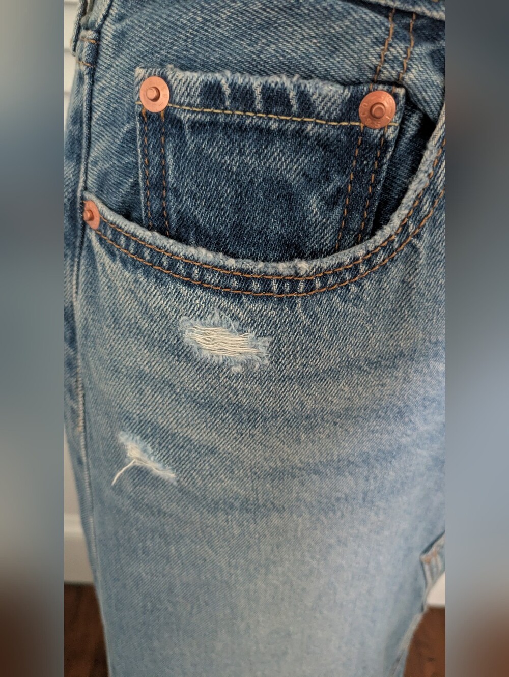 Levi's Long Icon Denim Skirt, Sz 27 - Picture 4 of 7